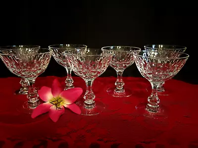 Vintage Tiffin Franciscan  Larue  Champagne/Tall Sherbet Crystal Glasses - Qty 7 • $79