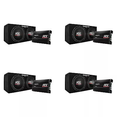 MTX TNP212D2 12  1200W Dual Loaded Car Subwoofer W/ Sub Box & Amplifier (4 Pack) • $1119.80