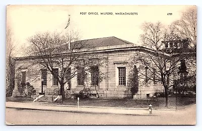 Postcard Post Office Milford Massachusettts MA American Art • $4.89