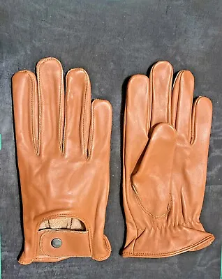 Driving Gloves Car Motorcycle Biker Genuine Leather Police Driver Glove Brown-45 • $17.59