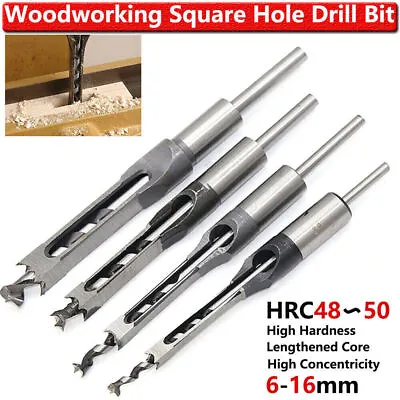 Mortising Chisel Drill Bit Square Hole Saw Auger Mortice Woodworking Tools Bits • £7.50
