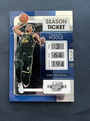 $5 • Buy 2021-22 Contenders Optic Jordan Poole Blue/Silver Prizm #22 Season Ticket