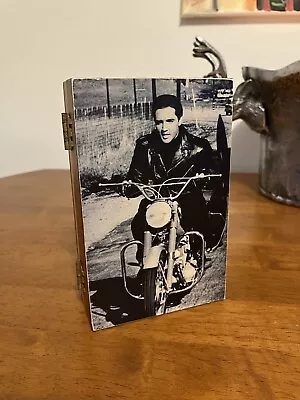 Elvis Presley Riding Motorcycle Wooden Trinket Box • $18