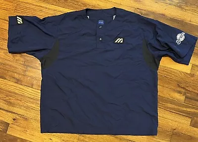 Milwaukee Brewers Jacket Mens XL Blue Mizuno Windbreaker Short Sleeve Baseball • $24.24