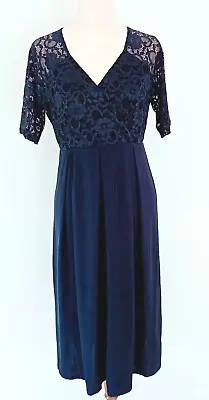 $35 • Buy ASOS Sz 12 BNWT Blue Lace Maternity Pregnancy Stretch Midi Evening Dress
