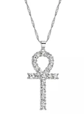 Silver Ancient Egyptian Ankh Cross Symbol Necklace Pendant Gifts  Free Gift Bag • £6.89