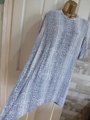 £8.99 • Buy LOVE PINK LILY ● Size 18 20 ● Grey Snakeskin Long Blouse Top Tunic Womens Ladies