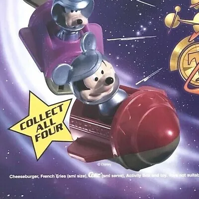 Disney Mickey Mouse Rocket Ride Toys! Vintage Mcdonalds Aussie Translite Sign!!! • $29.99