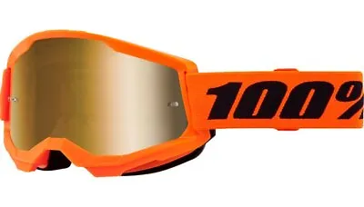 100% STRATA 2 Goggle -2024 NEON ORANGE- Offroad MX Moto - Anti-Fog MIRROR Lens • $35