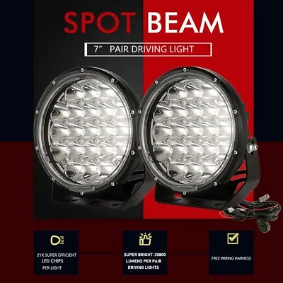 7inch Led Spot Driving Lights Spotlight Offroad Lamp Round HID Slim Fog4x4 Round • $89.97