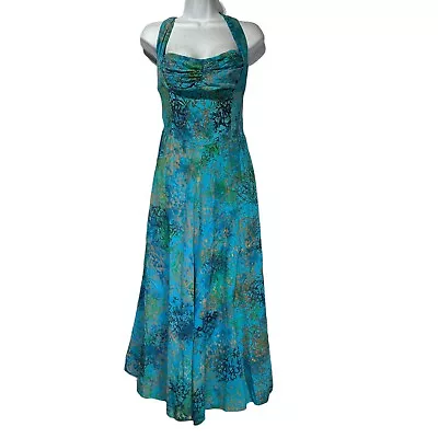Bali Batik Vintage 90s Halter Long Maxi Dress Size L • $37.49