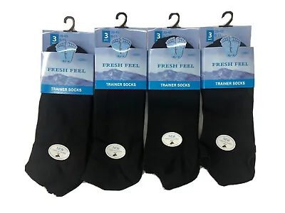 £5.99 • Buy 6-12 Pairs Mens Fresh Feel Trainer Socks  Gym Sports Athletic Socks UK 6-11.