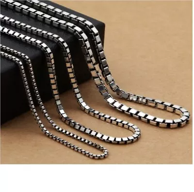 Solid 925 Sterling Silver 16/18/20/22/24/26/28/30/32  Italian Box Chain Necklace • $15.99