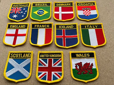 National Flags Embroidered Iron On - Patch Size 7cm By 6cm Iron On Patches • $6.99