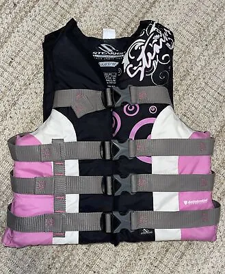 Stearns 5348 Adult S/M Flotation Aid Ski Vest Life Jacket Type 3 PFD Pink Black • $29.99