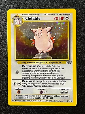 Clefable 1/64 Holo Jungle Set Pokemon Card WOTC LP • $12.50