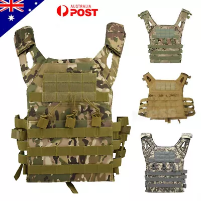 Military Tactical Vest JPC Airsoft Molle Combats Plate Carrier Paintball Hunting • $42.89