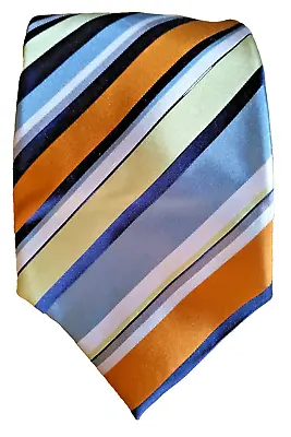 Geoffrey Beene Designer 100% Silk Men's Multi Color Bold Striped Neck Tie • $18.18