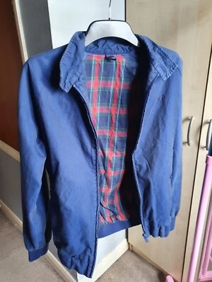£15 • Buy Fred Perry Harrington Jacket Navy Blue - Tartan Lining