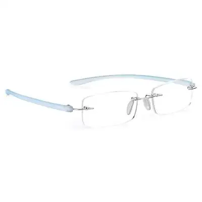 Blue Rimless Reading Glasses For Men & Women Frame Free Magnifying +1.0 - +3.5 • £14.99