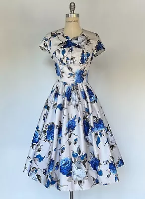 1950s Vintage Rockabilly Flare Swing Party Dress Floral Retro Dress Set • $55