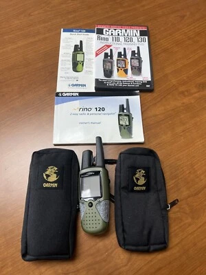 $99.99 • Buy GARMIN RINO 120 GPS 2-WAY RADIO Tested & Works With Accessories. CLEAN!