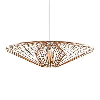 Large Black Ceiling Light Shade Easy Fit Lampshade Geometric Wire Cage Pendant • £31.99