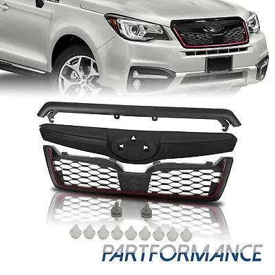 Front Bumper Grille W/Red Trim For 2013-2015 Subaru Forester STI-Style91121SG030 • $63.44