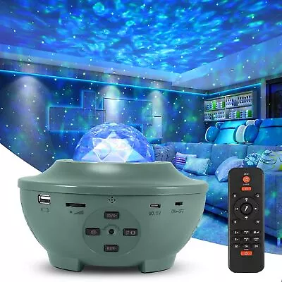 Starry Sky Projector Light USB Galaxy Star Night Lamp LED With Ocean Wave Remote • £10.99