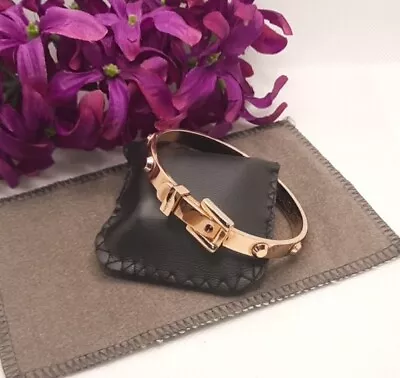 Signed MICHAEL KORS Gold Buckle Bangle Bracelet Fashion Fit A 6.5''- 7'' Wrist • $48