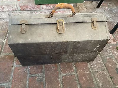 Vtg Kennedy Cantilever Style Steel Tool Tackle Box Large Metal Empty 18x13x10 • $69.86