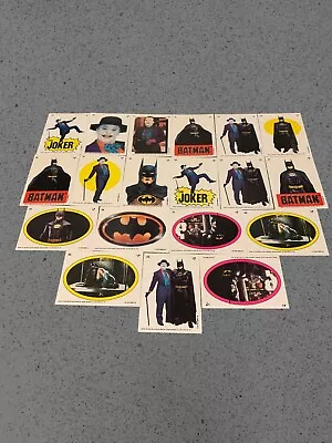 BATMAN Movie Vintage Topps Trading Cards Series 1 Stickers Lot Of 19 • $12.99