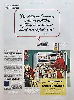 1944 Frigidaire General Motors Refrigerator Vintage Ad Winter And Summer • $14.95