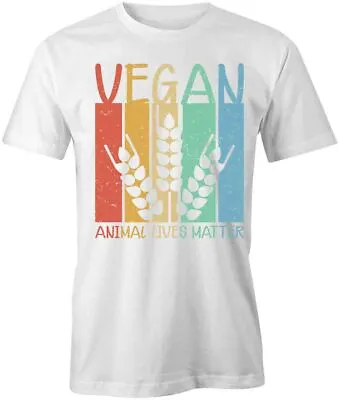 VEGAN ANIMAL LIVES MATTER TShirt Tee Short-Sleeved Cotton CLOTHING S1WCA109 • $20.69