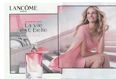 Paper Advertising - Advertising Paper - La Vie Est Belle En Pink LancÃ ́me 2 Pages • £3.04