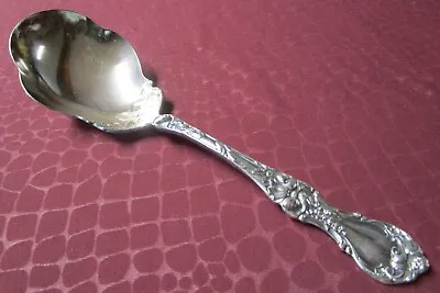 FLORAL 1902 Medium Size Berry Spoon Antique Silverplate Scarce No Monogram     G • $34.50