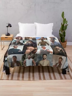Chris Hemsworth Collage Throw Blanket Thor Ragnarok Velveteen Plush Blanket • $28.34