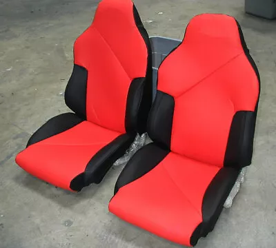 For 1994-1996 Chevy Corvette C4 Sport Black/red Iggee Custom 2 Front Seat Covers • $159