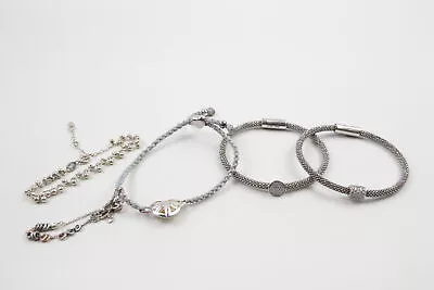 Links Of London Bracelets Sterling Silver Slider Stone Set Heart X 5 (32g) • £38.67