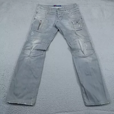 Cipo & Baxx Jeans Mens 38x34 Grunge Double Stacked Moto Biker Travis Scott Denim • $99.95