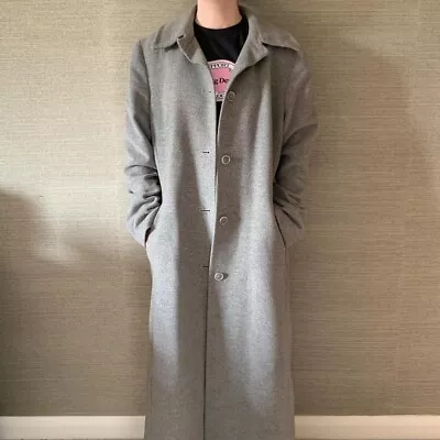 Womens Vintage 90s Grey Full Length Maxi Coat Long Line Blazer Jacket  • £32