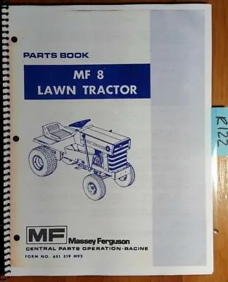 Massey Ferguson MF8 MF 8 Lawn Tractor Parts Book Manual 651 319 M92 7/78 • $20.99