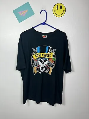 MENS VINTAGE 90s GUNS N ROSES TOUR BAND T SHIRT TOP SIZE XL VERY VERY GOOD CON • £49.99