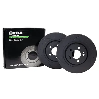 RDA Slotted And Dimpled Brake Rotor Pair 330mm Front RDA48D • $170.21