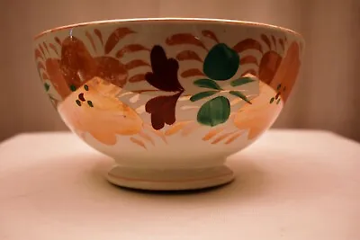 Antique Dutch Pottery Bowl Petrus & Regout Maastricht Holland Gilt Floral Old 22 • $116.22