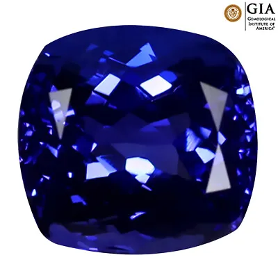 GIA CERTIFIED 3.91 Ct AAAA CUSHION (9 X 9 MM) NATURAL D'BLOCK TANZANITE • $1647.99