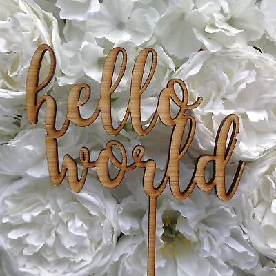 Hello World Cake Topper Baby Shower Oh Baby Cake Topper • $19.95