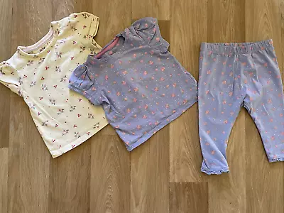 Baby Girl 3-6 Months Mothercare Lilac Yellow Floral Short Sleeve Tops & Leggings • $5.68