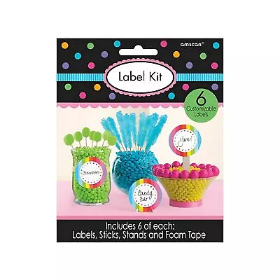 Amscan Candy Buffet Scalloped Labels Set SG27413 • £6.09