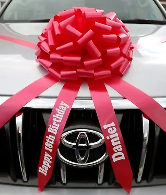 £19.99 • Buy Giant Car Bow With Personalised Tails Large Gift Bow  ALL COLOURS 14  Inch